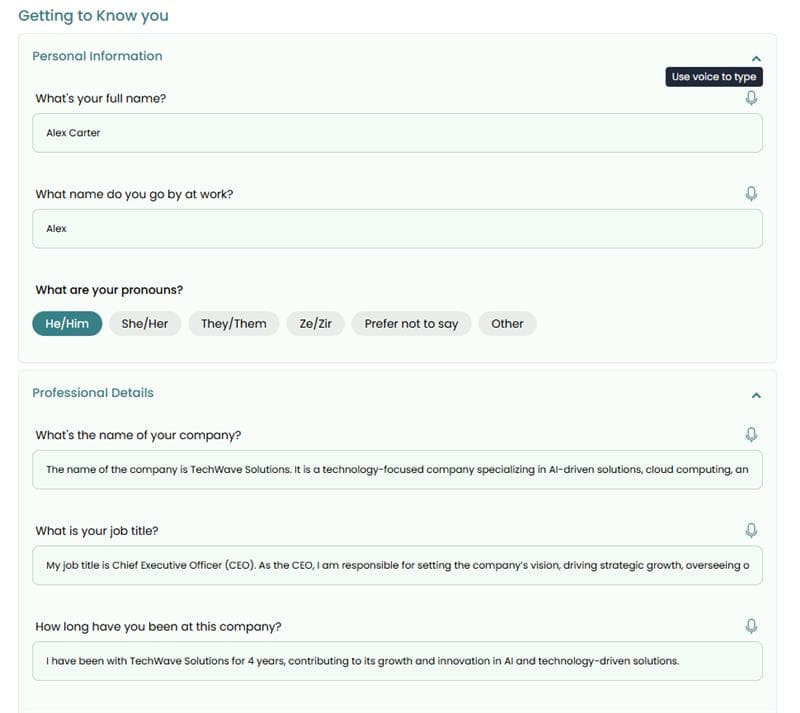 Step 1 : AI Gets to Know You